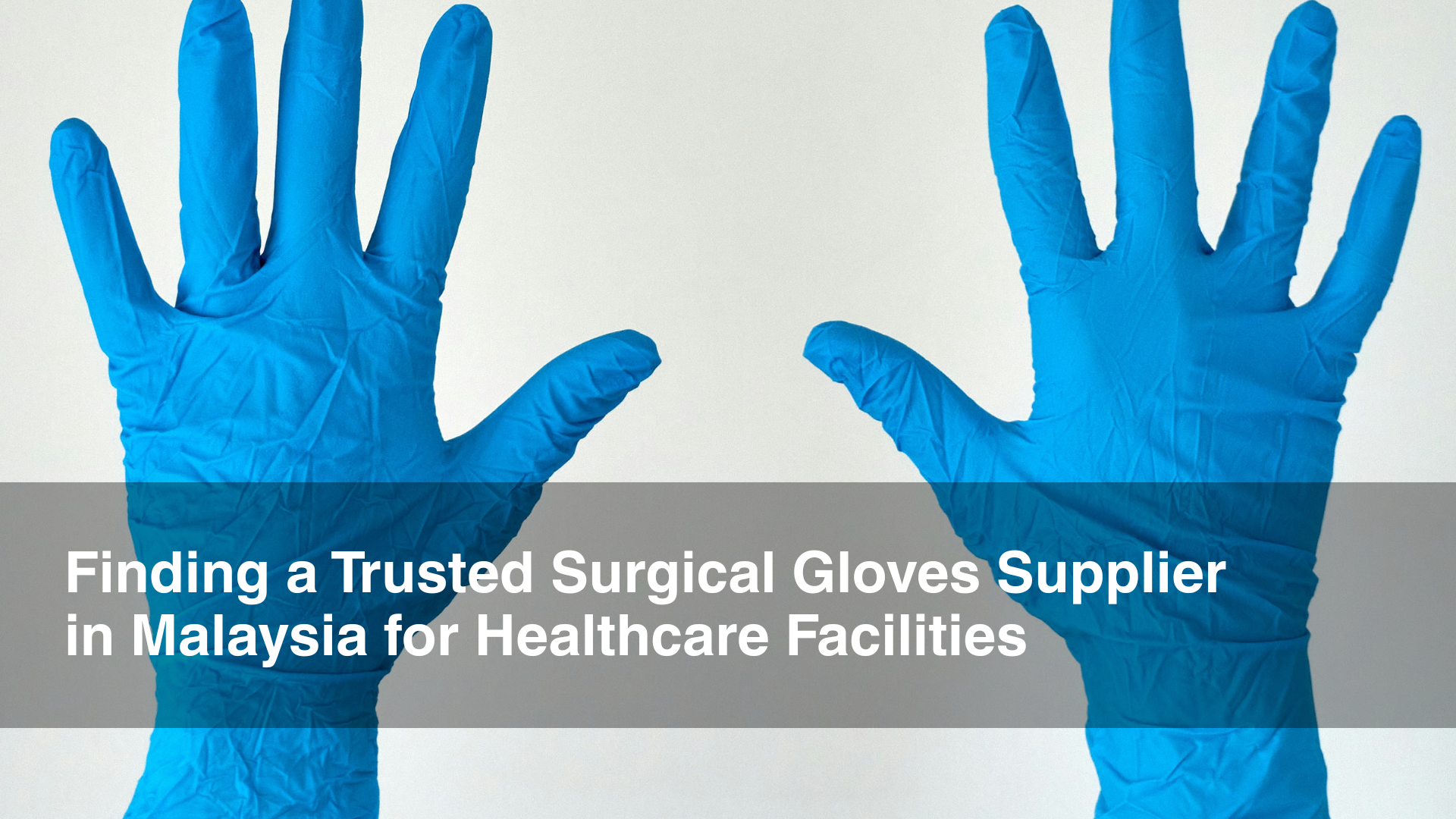 Blue surgical gloves on white background